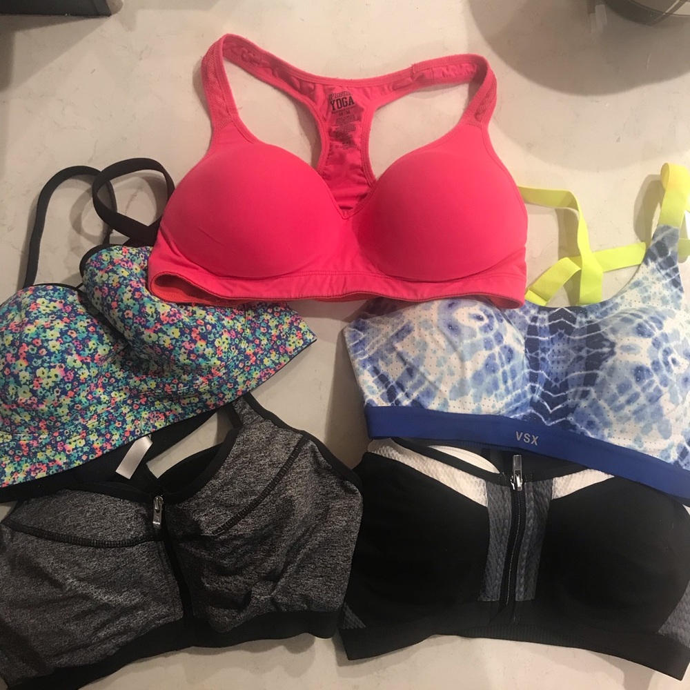 Bundle of TEN Sports Bras Lululemon VSX Forever 21